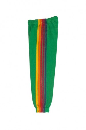 Pantalones Deportivos Aviator Nation 5 Stripe Niños Green | 94UPELIKX