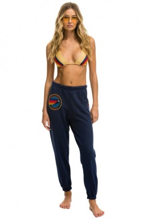 Pantalones Deportivos Aviator Nation Aspen Mujer Navy | 41EIMKOPV