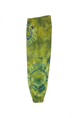 Pantalones Deportivos Aviator Nation Hand Dyed Niños Green Yellow | 94SFXEBUM