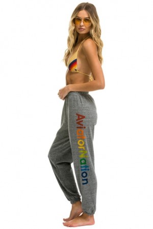 Pantalones Deportivos Aviator Nation Mujer Grey | 38EYNZAWU