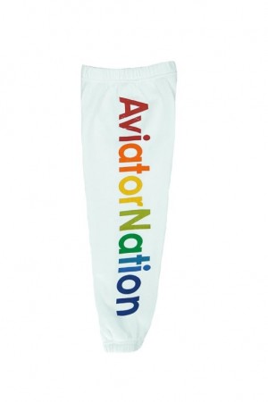 Pantalones Deportivos Aviator Nation Niños White | 94WYACLEP