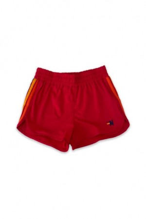 Short Aviator Nation 5 Stripe Flex Jogger Niños Red | 96JKHSRGY