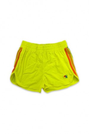 Short Aviator Nation 5 Stripe Flex Jogger Niños Yellow | 96LIPCJOD