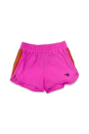 Short Aviator Nation 5 Stripe Flex Jogger Niños Pink | 96METLCZY