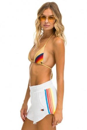 Short Aviator Nation 5 Stripe Lounger Mujer White / Multicolor | 47JWNQKOH