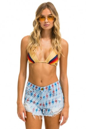 Short Aviator Nation Bolt Boyfriend Cutoff Jean Mujer Super Light | 47EKORMNC