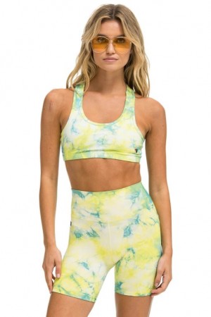 Short Aviator Nation Hand Dyed 6 Inch Hi-rise Biker Mujer Yellow | 45UNHCSMB