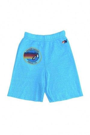 Short Aviator Nation Manhattan Beach Sweat Niños Blue | 95TMHEKZV