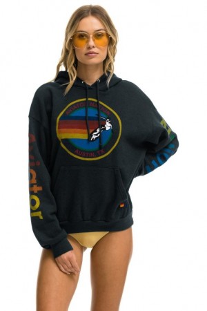 Sudadera con Capucha Aviator Nation Austin Relaxed Pullover Mujer Grey | 08FUWRLPK