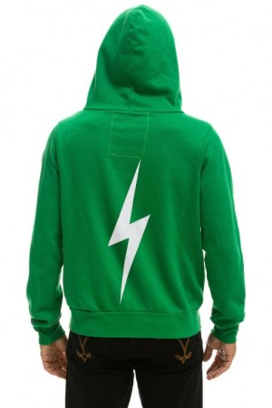 Sudadera con Capucha Aviator Nation Bolt Hombre Green / White | 60IBVMWZG