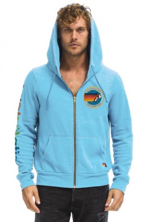 Sudadera con Capucha Aviator Nation Hamptons Hombre Blue | 61KWJHIRX