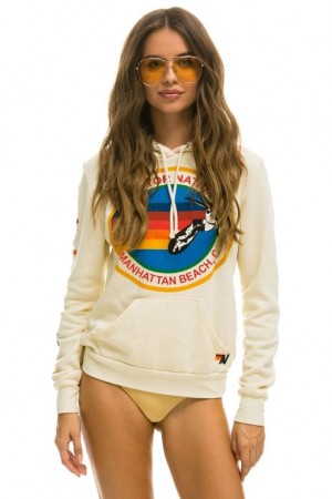 Sudadera con Capucha Aviator Nation Manhattan Beach Mujer White | 07MDAIWPO