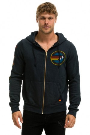 Sudadera con Capucha Aviator Nation Miami Hombre Grey | 61ALMDYNW