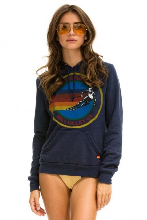 Sudadera con Capucha Aviator Nation Mill Valley Mujer Navy | 07LFJWYTH