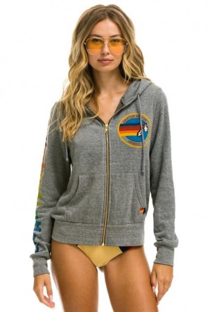 Sudadera con Capucha Aviator Nation Mujer Grey | 02ZMTFHUP