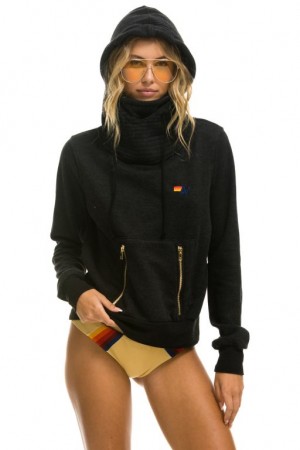 Sudadera con Capucha Aviator Nation Ninja Pullover Mujer Black | 05STRDMOV