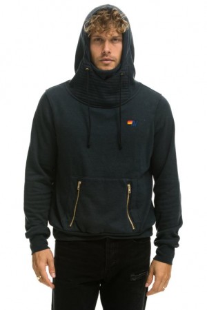 Sudadera con Capucha Aviator Nation Ninja Pullover Hombre Grey | 63JKIRSNT