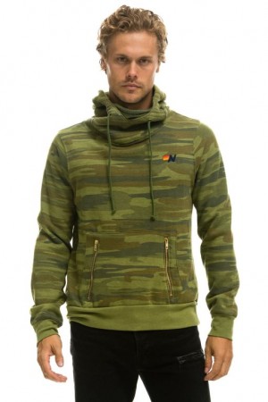 Sudadera con Capucha Aviator Nation Ninja Pullover Hombre Camo | 63KOTWSQN