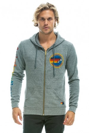 Sudadera con Capucha Aviator Nation North Shore Hombre Grey | 60PWVAFIY