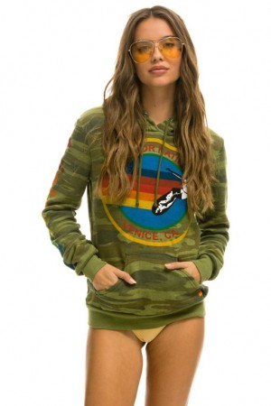 Sudadera con Capucha Aviator Nation San Francisco Pullover Mujer Camo | 06WYOLBJF