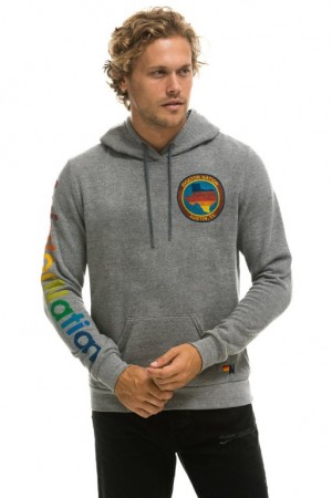 Sudadera con Capucha Aviator Nation Texas Pullover Hombre Grey | 64BCPSQYV