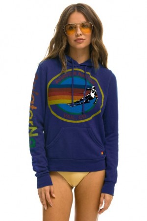 Sudadera con Capucha Aviator Nation Vail Pullover Mujer Purple | 06TEUNBYS