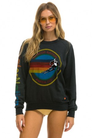 Sudaderas Aviator Nation Aspen Crew Mujer Grey | 20LVPHANO