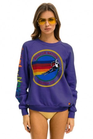Sudaderas Aviator Nation Aspen Mujer Purple | 20LFTPCMZ