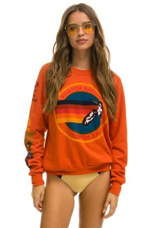 Sudaderas Aviator Nation Austin Mujer Orange | 20HXJSYKG