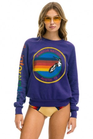 Sudaderas Aviator Nation Austin Mujer Purple | 20CWYFBLN