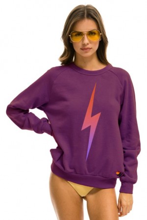 Sudaderas Aviator Nation Bolt Fade Mujer Purple / Purple Orange | 18BOLVDPA