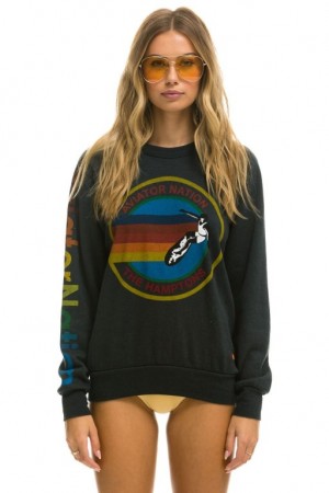 Sudaderas Aviator Nation Hamptons Crew Mujer Grey | 19XDWMSNG