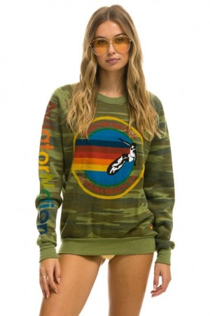 Sudaderas Aviator Nation Laguna Beach Mujer Camo | 19WNTCOZX