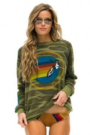 Sudaderas Aviator Nation Las Vegas Mujer Camo | 19STAFQGX