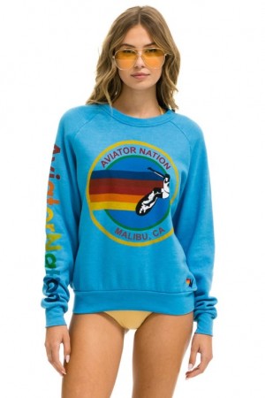 Sudaderas Aviator Nation Malibu Mujer Ocean | 20AKRECNY