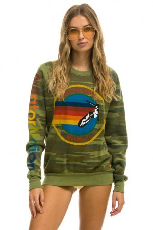 Sudaderas Aviator Nation Miami Mujer Camo | 19KIAPCNQ