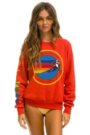 Sudaderas Aviator Nation Vail Mujer Red | 18UNLYPQM