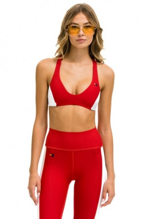 Sujetador Deportivo Aviator Nation Color Block Bralette Mujer Pink | 57OHPXGLQ