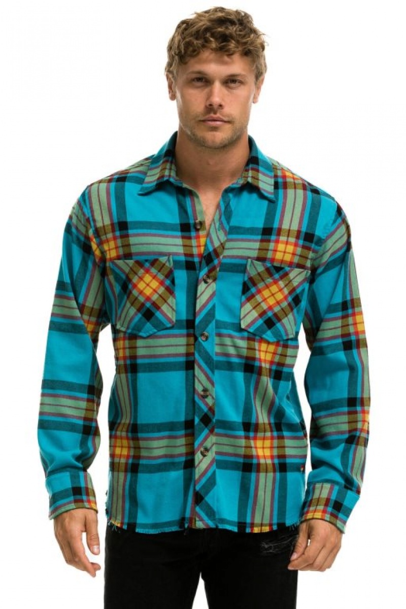 Camisa Aviator Nation Plaid Flannel Light Weight Western Mujer Jackson Plaid | 27FUHVWKS