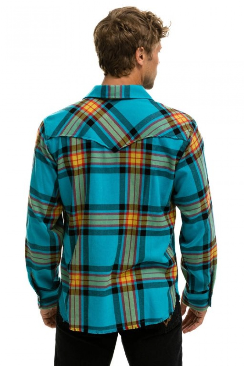 Camisa Aviator Nation Plaid Flannel Light Weight Western Mujer Jackson Plaid | 27FUHVWKS