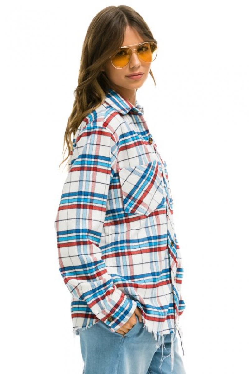 Camisa Aviator Nation Plaid Flannel Western Hombre Montauk Plaid | 70VFJGIPE