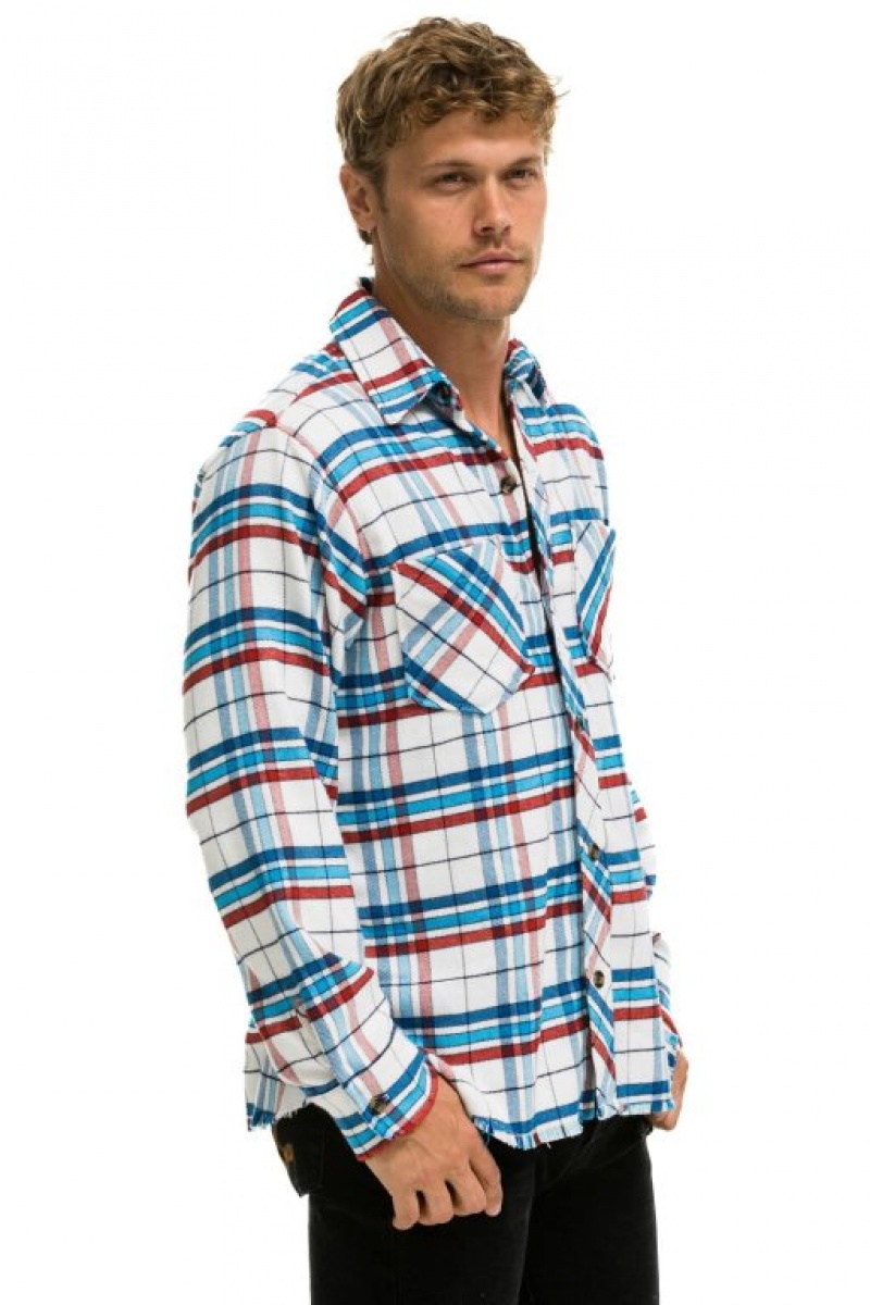 Camisa Aviator Nation Plaid Flannel Western Hombre Montauk Plaid | 70VFJGIPE