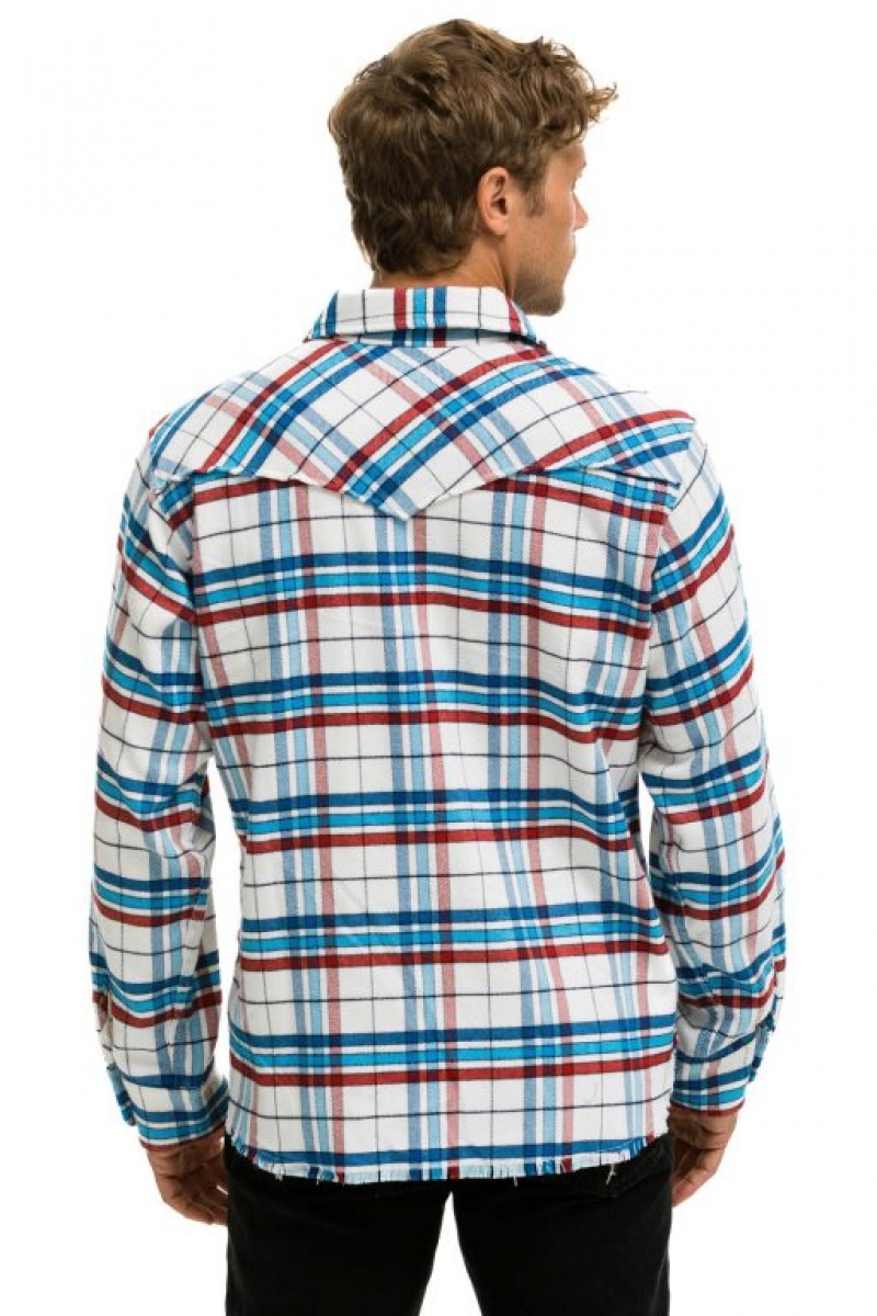 Camisa Aviator Nation Plaid Flannel Western Hombre Montauk Plaid | 70VFJGIPE
