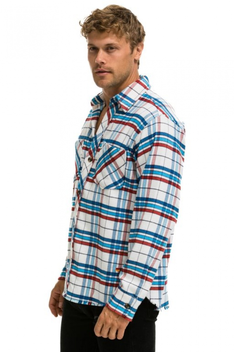 Camisa Aviator Nation Plaid Flannel Western Hombre Montauk Plaid | 70VFJGIPE