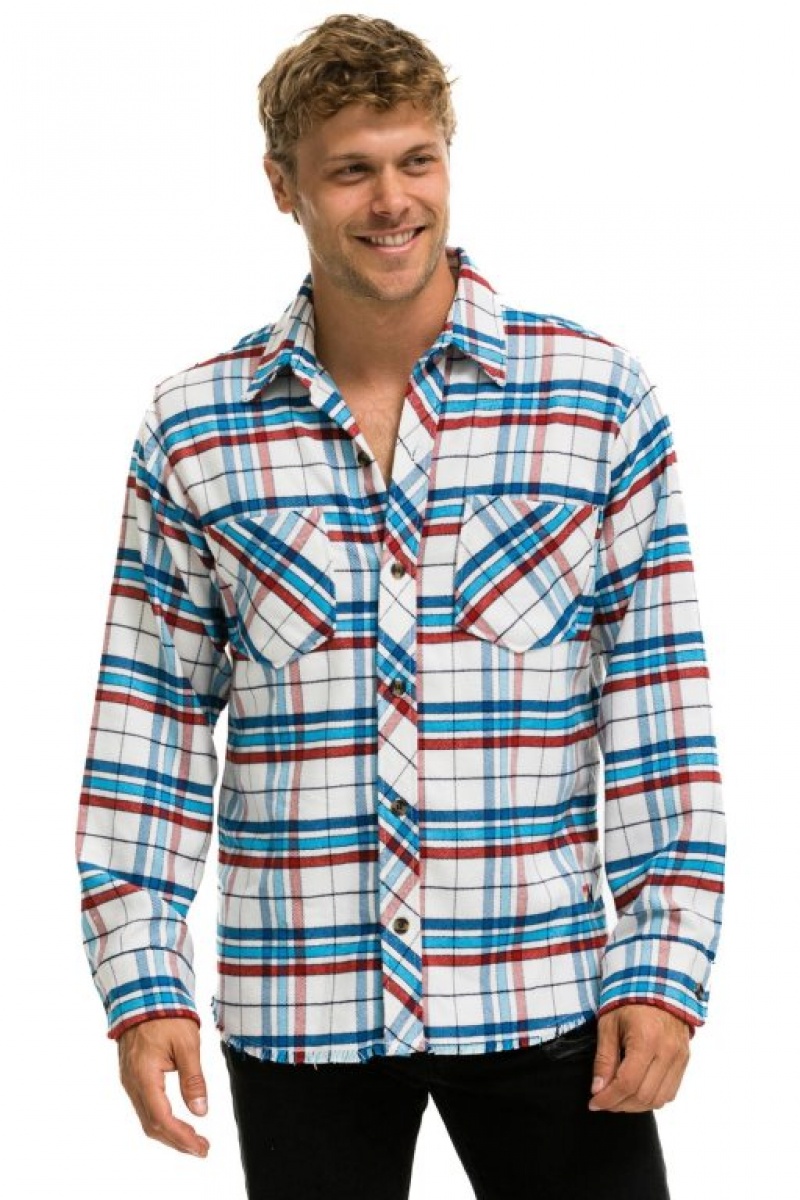Camisa Aviator Nation Plaid Flannel Western Hombre Montauk Plaid | 70VFJGIPE