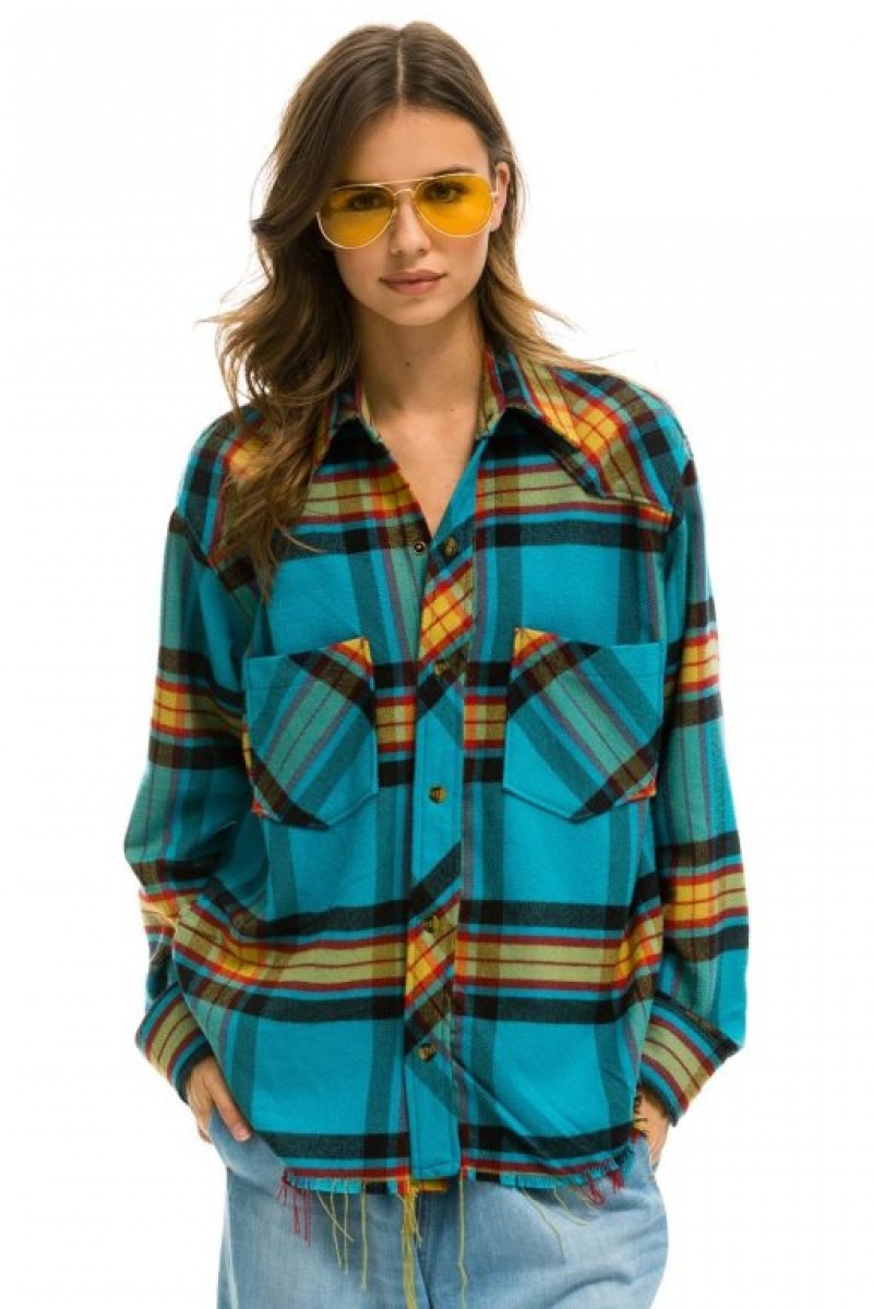Camisa Aviator Nation Plaid Flannel Western Hombre Jackson Plaid | 70VMFRZOS