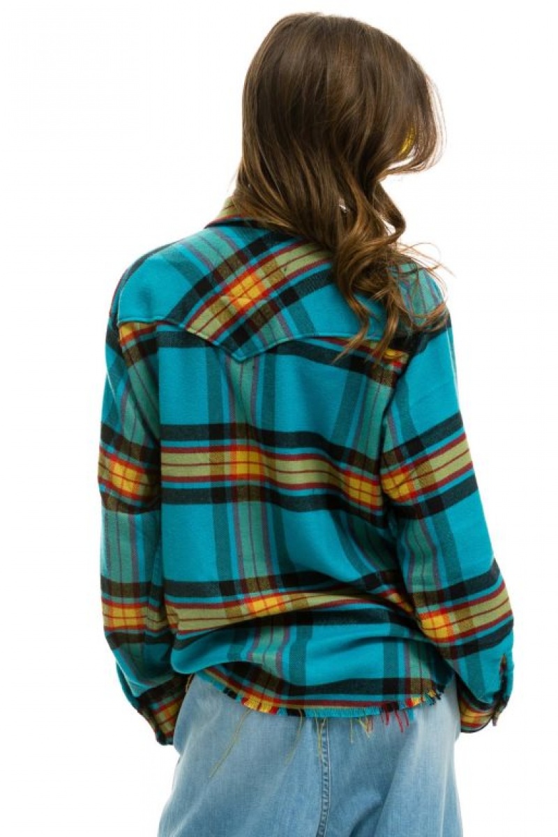 Camisa Aviator Nation Plaid Flannel Western Hombre Jackson Plaid | 70VMFRZOS