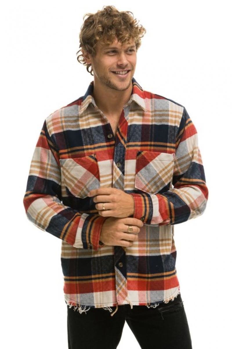 Camisa Aviator Nation Plaid Flannel Western Mujer Cowboy Plaid | 26UKBJXEZ