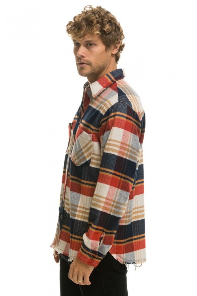 Camisa Aviator Nation Plaid Flannel Western Mujer Cowboy Plaid | 26UKBJXEZ