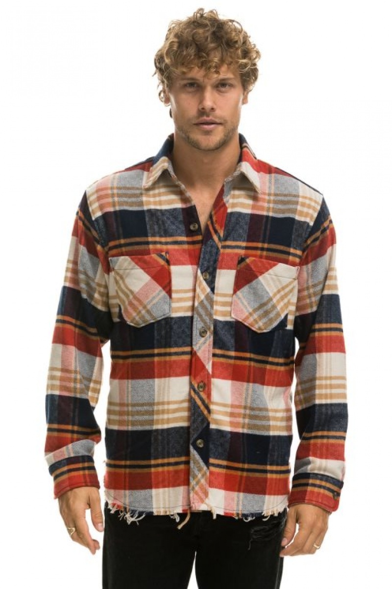 Camisa Aviator Nation Plaid Flannel Western Mujer Cowboy Plaid | 26UKBJXEZ